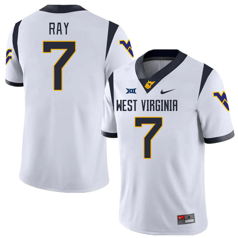 #7 Traylon Ray West Virginia Mountaineers College 2024 New Uniforms Football Jerseys Stitched Sale-White